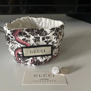 Gucci sterling sliver round stud earrings